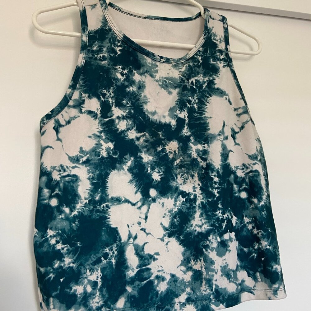 Blue-Green Tie Dye Muscle Tank
